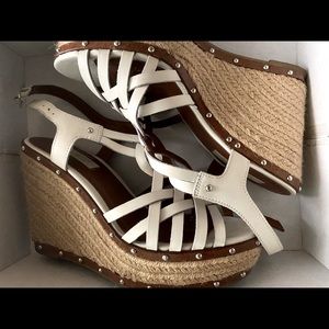 White Ralph Lauren Wedges Sandals